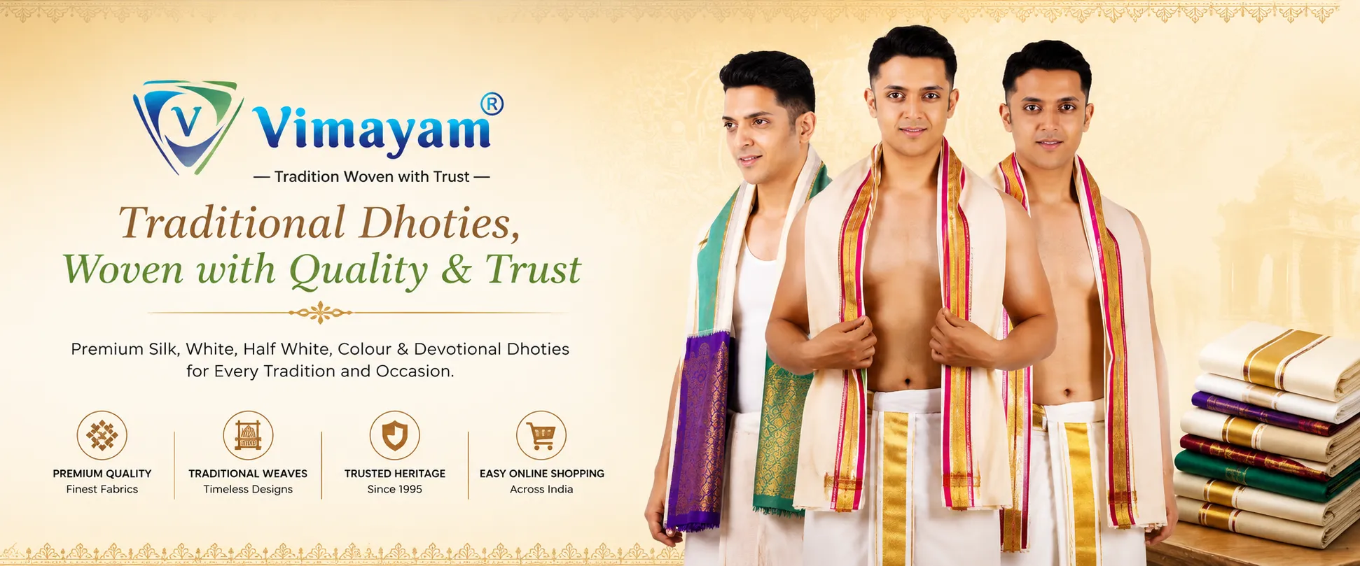 Vimayam Dhotis – traditional silk and cotton Dhotis