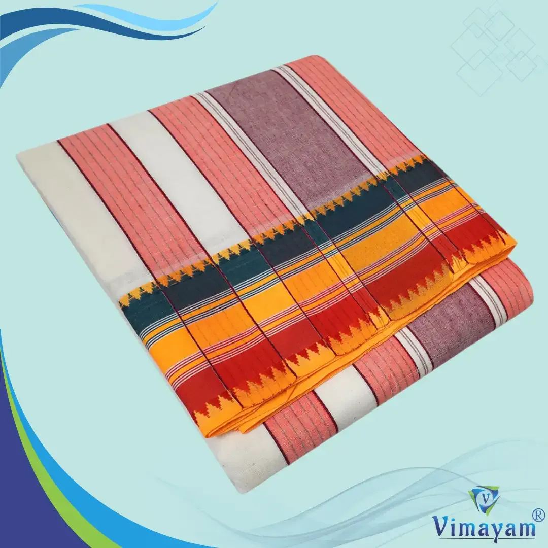 Tri colour premium quality vaishnava dhoti
