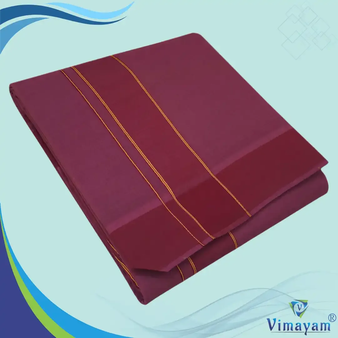 Wine colour plain border dhoti towel - Assorted border colours – COLOUR DHOTIES | New Arrival | Vimayam Dhotis